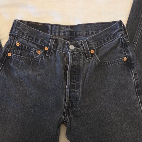 Vintage Levi's 501 Jeans Perfect Faded Black - Picture 2 of 11